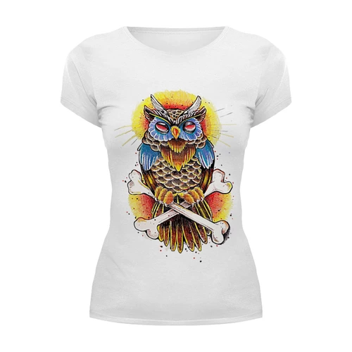 Заказать женскую футболку в Москве. Футболка базовая Mysterious Owl от priceless - готовые дизайны и нанесение принтов.
