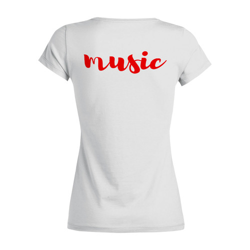 Заказать женскую футболку в Москве. Футболка базовая Music от IrinkaArt  - готовые дизайны и нанесение принтов.
