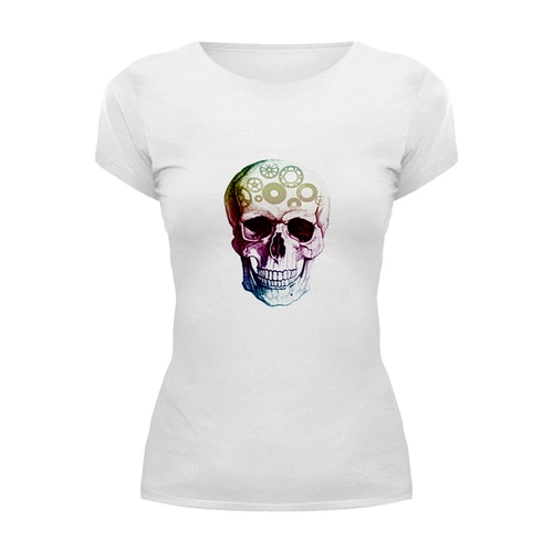 Заказать женскую футболку в Москве. Футболка базовая черепушка от THE_NISE  - готовые дизайны и нанесение принтов.