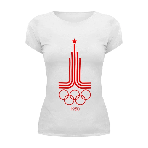 Заказать женскую футболку в Москве. Футболка базовая Олимпиада 80 от Savara - готовые дизайны и нанесение принтов.