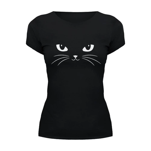 Заказать женскую футболку в Москве. Футболка базовая Black Cat (Черная Кошка) от coolmag - готовые дизайны и нанесение принтов.