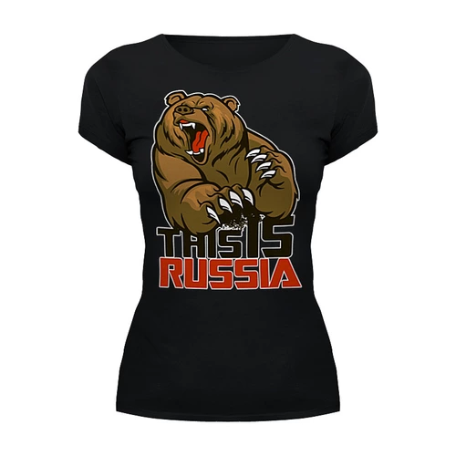 Заказать женскую футболку в Москве. Футболка базовая This Is RUSSIA  от balden - готовые дизайны и нанесение принтов.