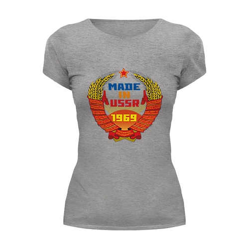 Заказать женскую футболку в Москве. Футболка базовая СССР 1969 от Djimas Leonki - готовые дизайны и нанесение принтов.