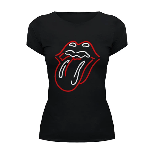 Заказать женскую футболку в Москве. Футболка базовая The Rolling Stones от Just kidding - готовые дизайны и нанесение принтов.