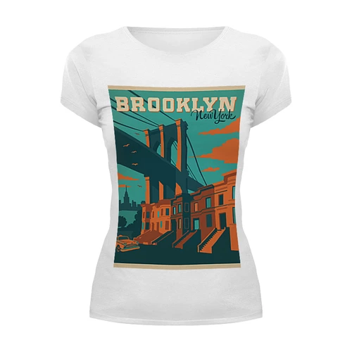 Заказать женскую футболку в Москве. Футболка базовая Brooklyn от Pinky-Winky - готовые дизайны и нанесение принтов.