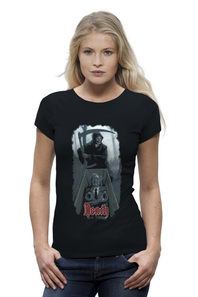 Заказать женскую футболку в Москве. Футболка базовая Death Art от Leichenwagen - готовые дизайны и нанесение принтов.