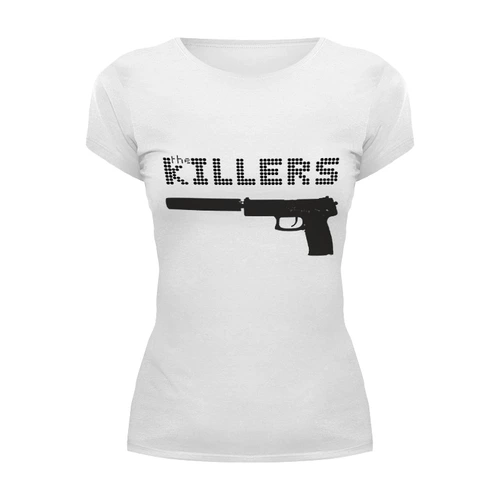 Заказать женскую футболку в Москве. Футболка базовая The Killers   от cherdantcev - готовые дизайны и нанесение принтов.