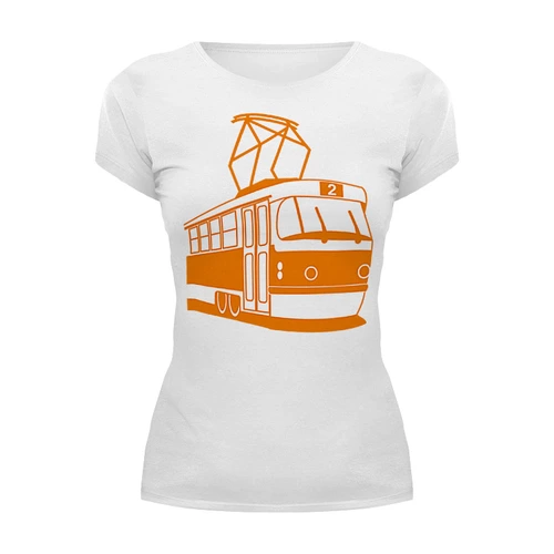 Заказать женскую футболку в Москве. Футболка базовая Трамвай  от Vinli.shop  - готовые дизайны и нанесение принтов.