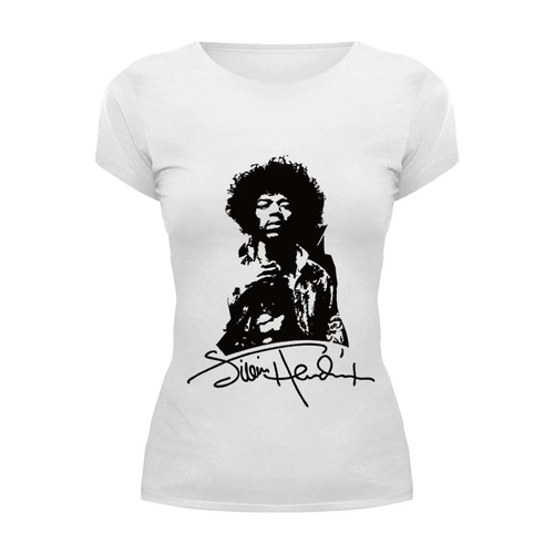 Заказать женскую футболку в Москве. Футболка базовая Jimi Hendrix от Djimas Leonki - готовые дизайны и нанесение принтов.
