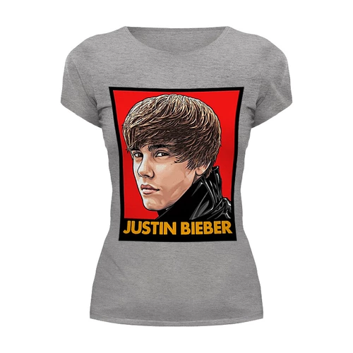 Заказать женскую футболку в Москве. Футболка базовая Justin Bieber от Leichenwagen - готовые дизайны и нанесение принтов.