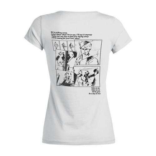 Заказать женскую футболку в Москве. Футболка базовая a-ha / Take On Me от OEX design - готовые дизайны и нанесение принтов.