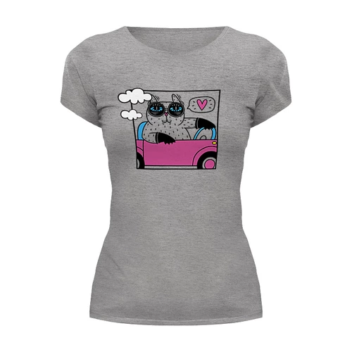 Заказать женскую футболку в Москве. Футболка базовая Важный кот от T-shirt print  - готовые дизайны и нанесение принтов.