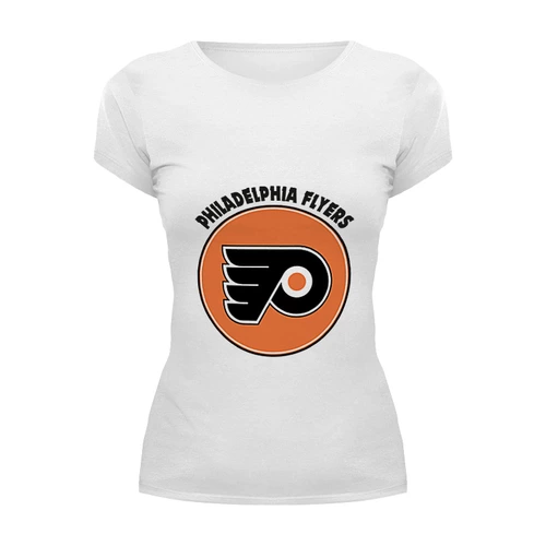 Заказать женскую футболку в Москве. Футболка базовая Philadelphia Flyers от kspsshop - готовые дизайны и нанесение принтов.