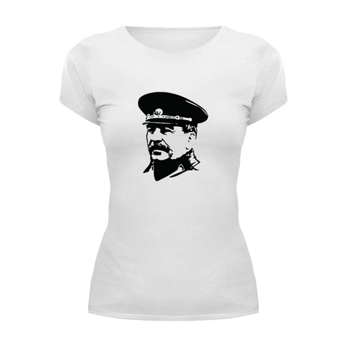Заказать женскую футболку в Москве. Футболка базовая Сталин от THE_NISE  - готовые дизайны и нанесение принтов.
