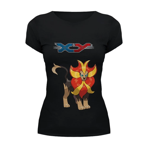 Заказать женскую футболку в Москве. Футболка базовая Pokemon Pyroar от EDJEY  - готовые дизайны и нанесение принтов.