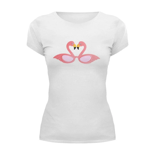 Заказать женскую футболку в Москве. Футболка базовая Pink фламинго от Lizzza - готовые дизайны и нанесение принтов.