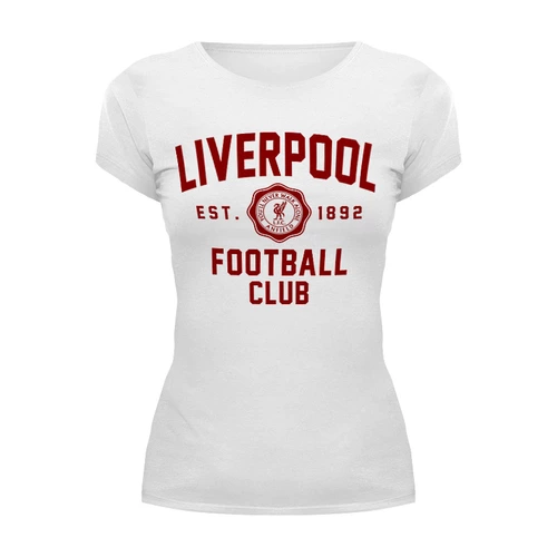 Заказать женскую футболку в Москве. Футболка базовая Ливерпуль от geekbox - готовые дизайны и нанесение принтов.