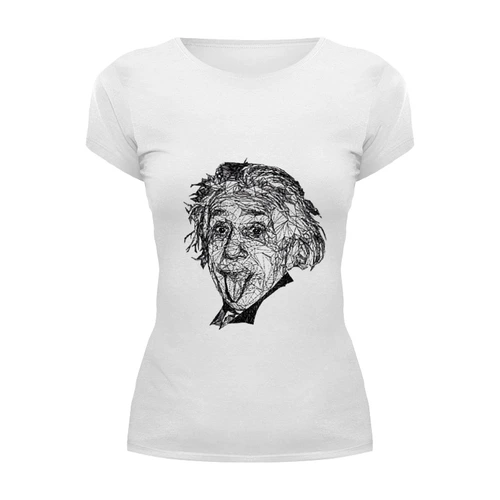 Заказать женскую футболку в Москве. Футболка базовая Альберт Эйнштейн от YellowCloverShop - готовые дизайны и нанесение принтов.