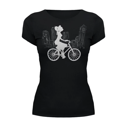 Заказать женскую футболку в Москве. Футболка базовая Bicycle Ladycat от oneredfoxstore@gmail.com - готовые дизайны и нанесение принтов.