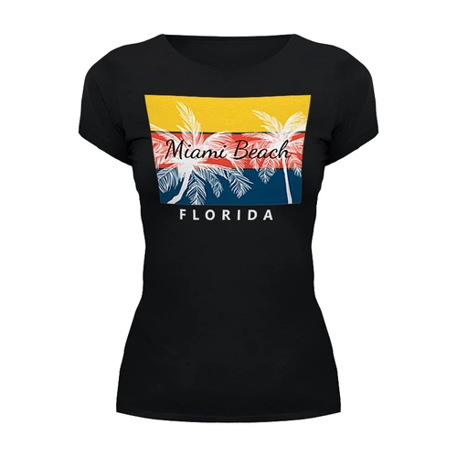 Заказать женскую футболку в Москве. Футболка базовая ✶FLORIDA✶ от balden - готовые дизайны и нанесение принтов.