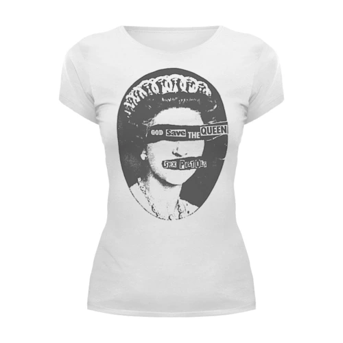 Заказать женскую футболку в Москве. Футболка базовая Sex Pistols от geekbox - готовые дизайны и нанесение принтов.