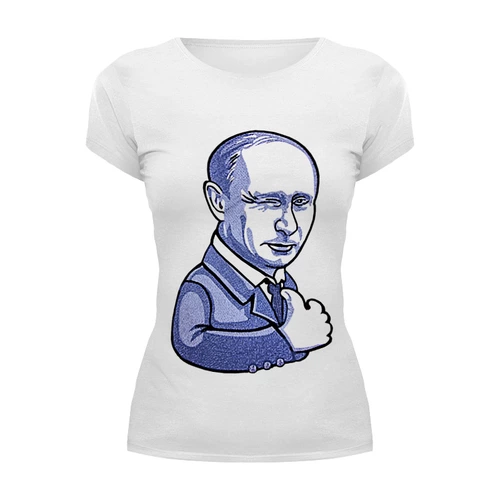 Заказать женскую футболку в Москве. Футболка базовая Путин согласен от iseekyo - готовые дизайны и нанесение принтов.