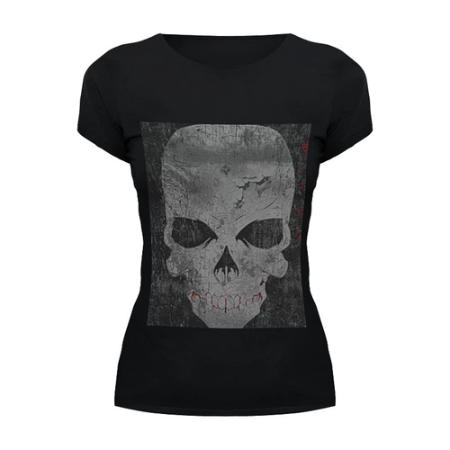 Заказать женскую футболку в Москве. Футболка базовая grunge skull от xih8ux - готовые дизайны и нанесение принтов.
