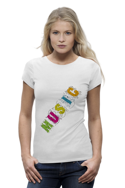 Заказать женскую футболку в Москве. Футболка базовая Music Style  от cigaretko - готовые дизайны и нанесение принтов.