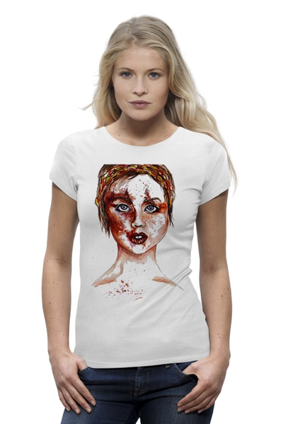 Заказать женскую футболку в Москве. Футболка базовая Model от candy_killjoy - готовые дизайны и нанесение принтов.