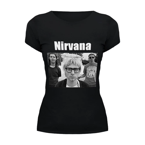 Заказать женскую футболку в Москве. Футболка базовая Nirvana от stanummm - готовые дизайны и нанесение принтов.