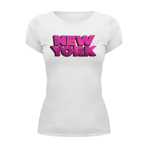 Заказать женскую футболку в Москве. Футболка базовая New York City от balden - готовые дизайны и нанесение принтов.