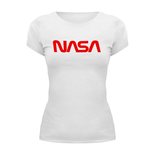 Заказать женскую футболку в Москве. Футболка базовая NASA  от DESIGNER   - готовые дизайны и нанесение принтов.
