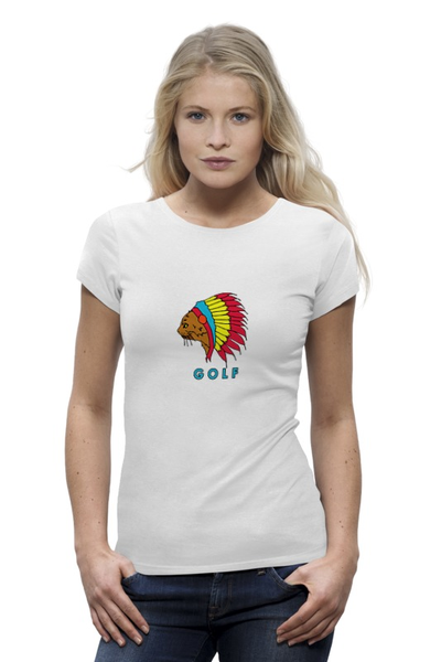 Заказать женскую футболку в Москве. Футболка базовая PAVEL PORNUH GOLF TEE 13 от pavelpornuh - готовые дизайны и нанесение принтов.