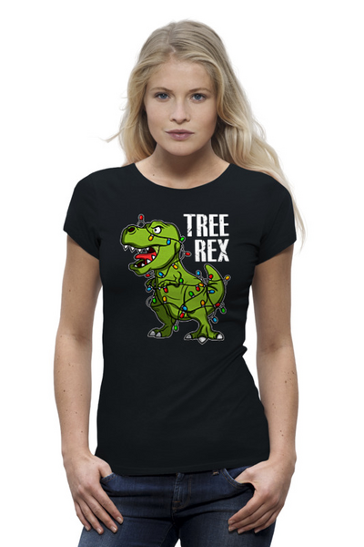 Заказать женскую футболку в Москве. Футболка базовая ✪ TREE REX ✪ от balden - готовые дизайны и нанесение принтов.