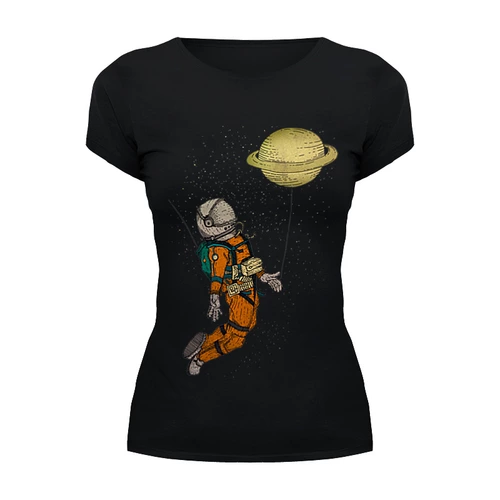 Заказать женскую футболку в Москве. Футболка базовая Сатурн от printik - готовые дизайны и нанесение принтов.