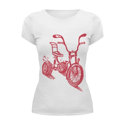 Заказать женскую футболку в Москве. Футболка базовая Велосипед от qwere - готовые дизайны и нанесение принтов.
