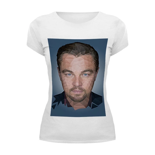 Заказать женскую футболку в Москве. Футболка базовая Leonardo DiCaprio от scoopysmith - готовые дизайны и нанесение принтов.