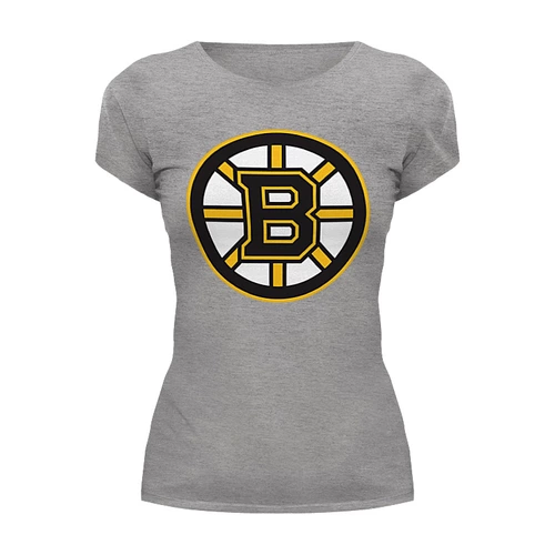 Заказать женскую футболку в Москве. Футболка базовая Boston Bruins от dobryidesign - готовые дизайны и нанесение принтов.
