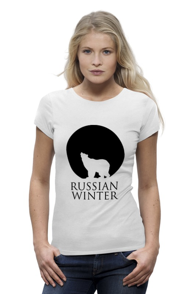 Заказать женскую футболку в Москве. Футболка базовая Russian winter от gopotol - готовые дизайны и нанесение принтов.
