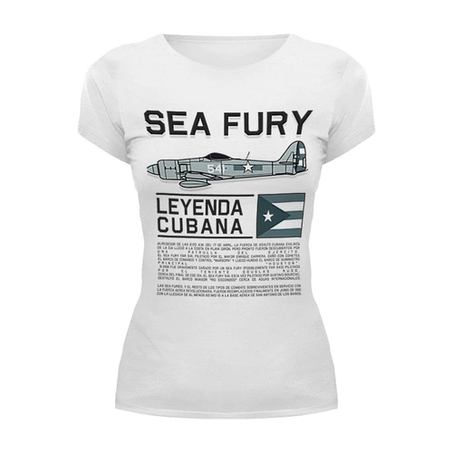 Заказать женскую футболку в Москве. Футболка базовая Sea Fury от Рустам Юсупов - готовые дизайны и нанесение принтов.