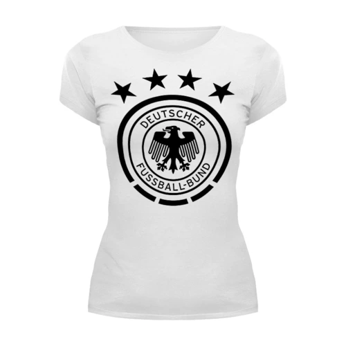 Заказать женскую футболку в Москве. Футболка базовая Сборная Германии  от geekbox - готовые дизайны и нанесение принтов.