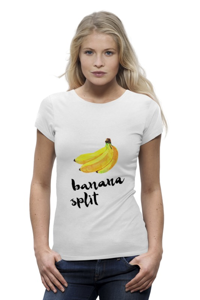 Заказать женскую футболку в Москве. Футболка базовая Banana split от Liby - готовые дизайны и нанесение принтов.