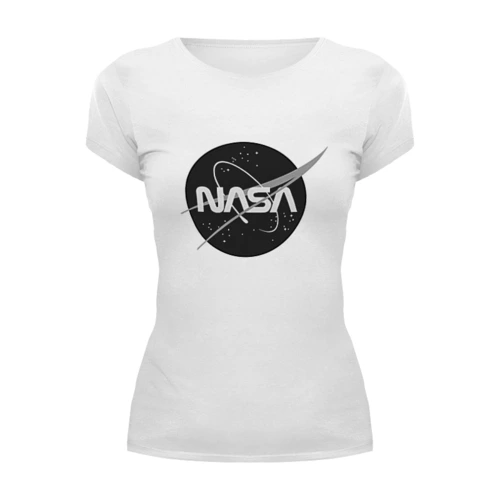 Заказать женскую футболку в Москве. Футболка базовая Знак NASA от THE_NISE  - готовые дизайны и нанесение принтов.
