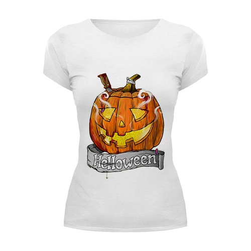 Заказать женскую футболку в Москве. Футболка базовая Helloween от Антон Величко - готовые дизайны и нанесение принтов.