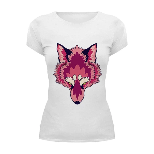 Заказать женскую футболку в Москве. Футболка базовая Волк ( Wolf ) от Zamula - готовые дизайны и нанесение принтов.