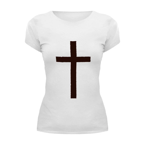 Заказать женскую футболку в Москве. Футболка базовая Крест от avtosave@mail.ru - готовые дизайны и нанесение принтов.