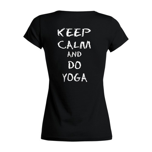 Заказать женскую футболку в Москве. Футболка базовая Keep Calm and Do Yoga  от Just kidding - готовые дизайны и нанесение принтов.