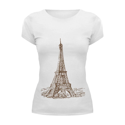 Заказать женскую футболку в Москве. Футболка базовая Париж от diana-ls@mail.ru - готовые дизайны и нанесение принтов.