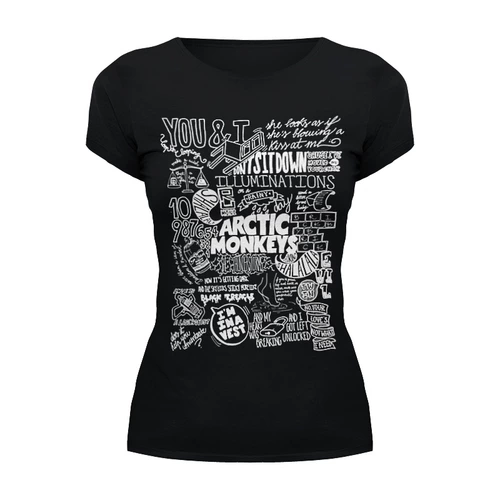 Заказать женскую футболку в Москве. Футболка базовая Arctic Monkeys  от geekbox - готовые дизайны и нанесение принтов.