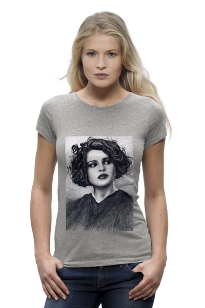 Заказать женскую футболку в Москве. Футболка базовая Helena Bonham Carter от InTo - готовые дизайны и нанесение принтов.